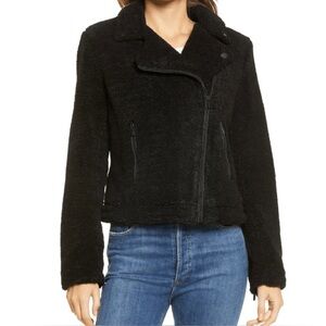 NWT Sanctuary Faux Fur Moto Jacket XS Black